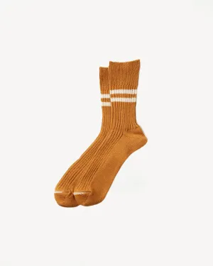 Hemp/Organic Cotton Stripe Sock, Sunset Gold/White