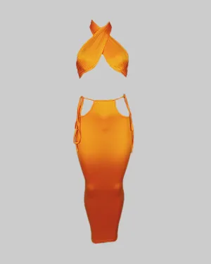 Hips Don't Lie Skirt Set - Orange