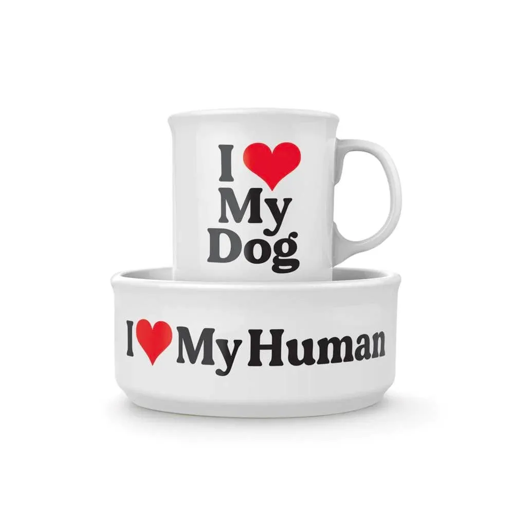***Howligans - Mug   Dog Bowl - Heart Dog