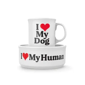 ***Howligans - Mug   Dog Bowl - Heart Dog