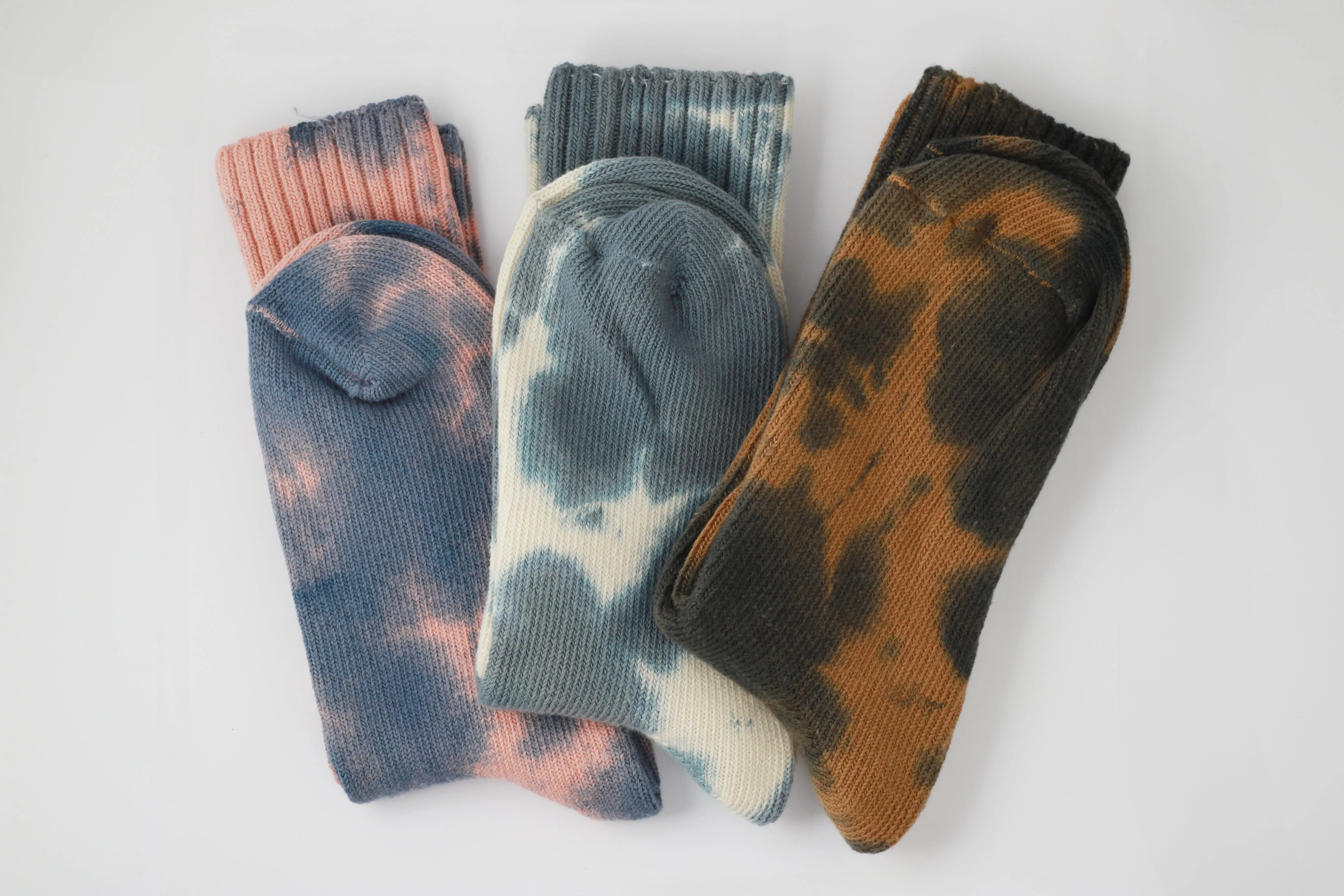 Indigo/Bronze Tie Dye Socks by Escuyer