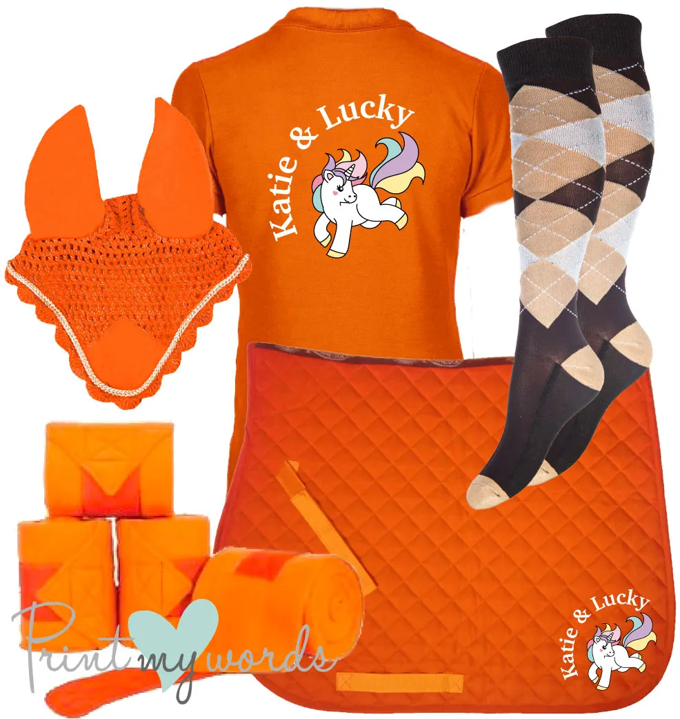 'Ivy' Ladies Personalised Matching Equestrian Set - Unicorn Design