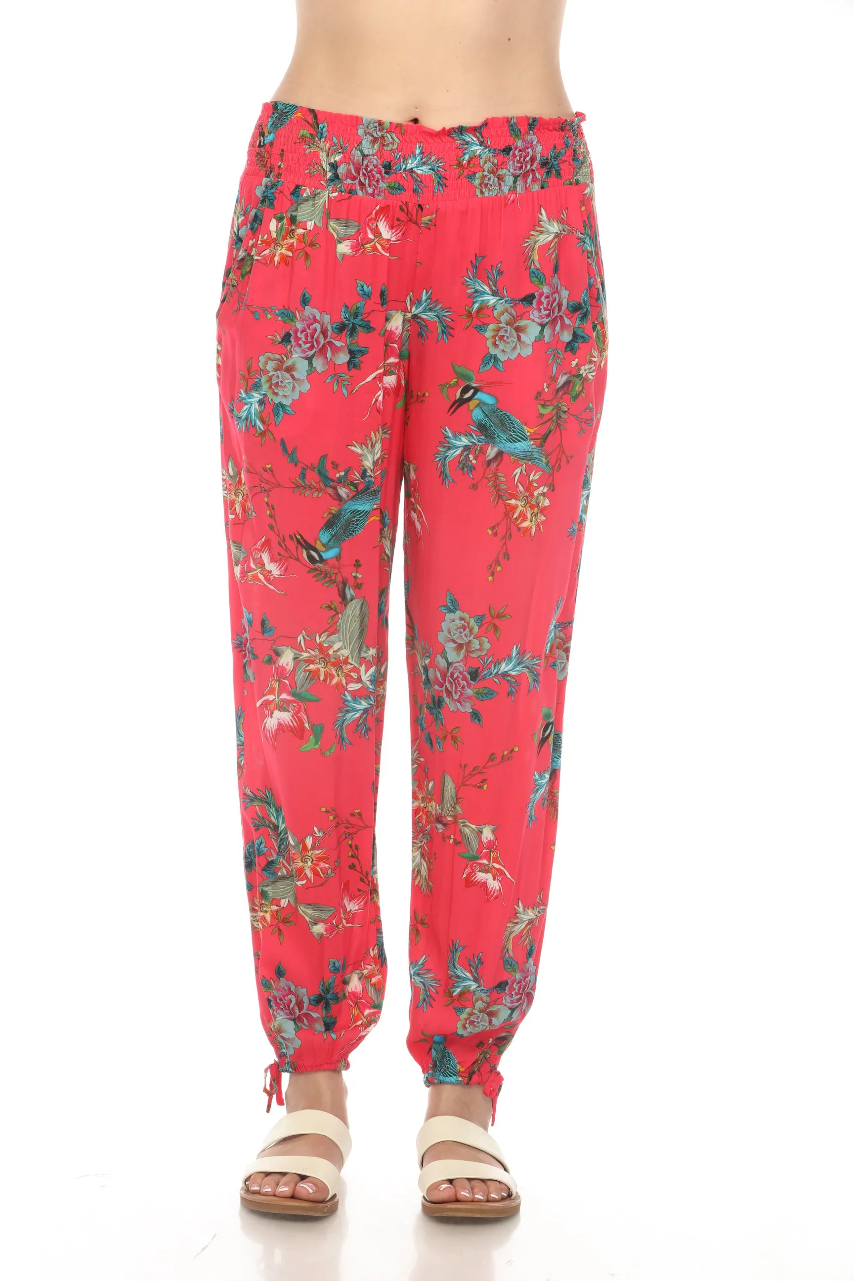 Johnny Was Floral Smocked Waist Pants CSW3219-N *