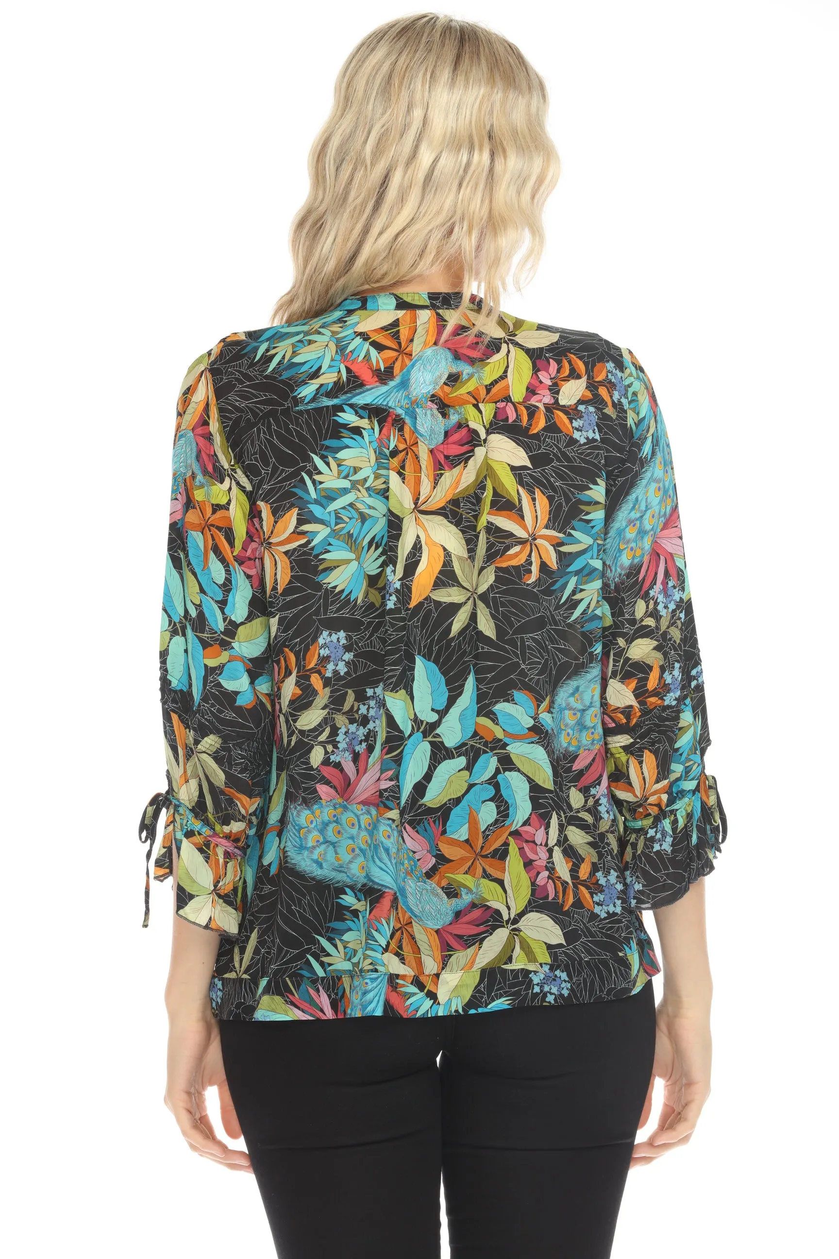 Johnny Was Vacanza Paon Floral Blouse C13724A4