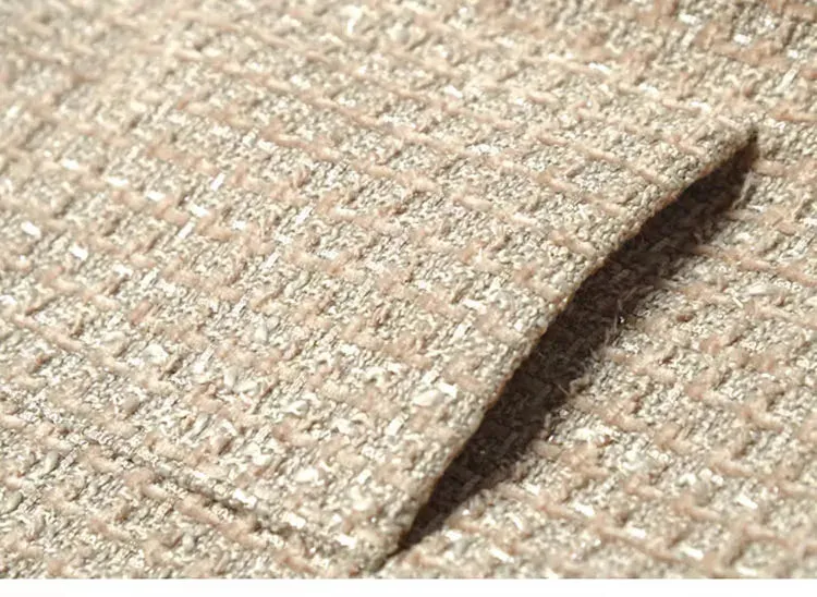 Juniper Brooch Tweed Short Jacket   Elastic Waist  Mesh Cake Long Skirt  2 Piece Set
