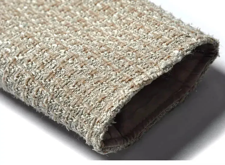 Juniper Brooch Tweed Short Jacket   Elastic Waist  Mesh Cake Long Skirt  2 Piece Set