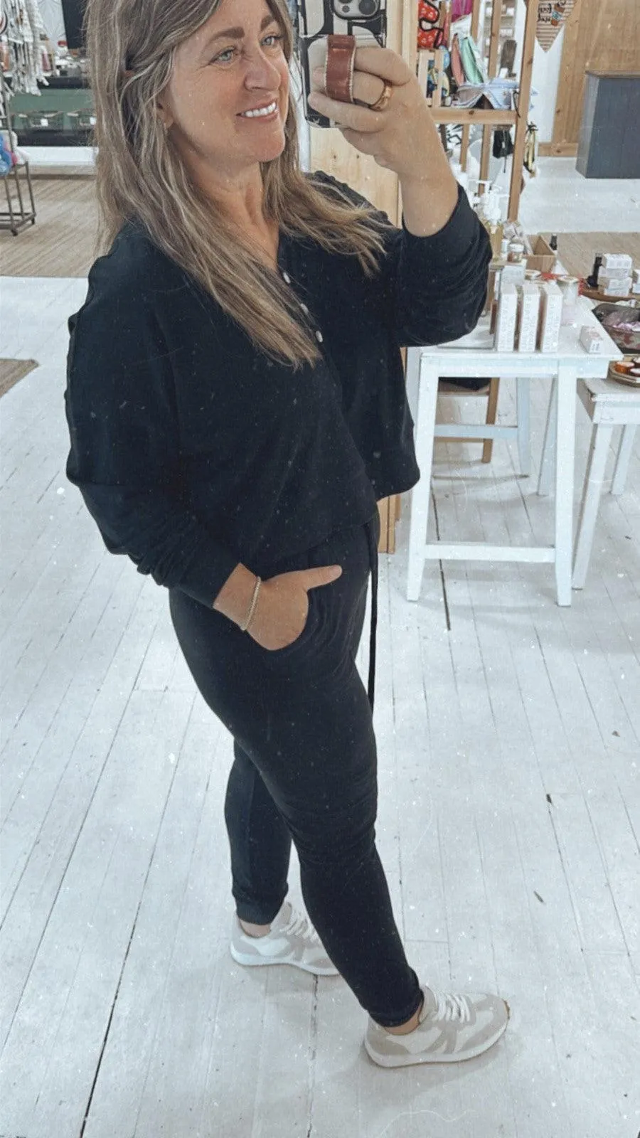 Just Chill Lounge Set in Black