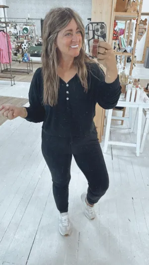 Just Chill Lounge Set in Black