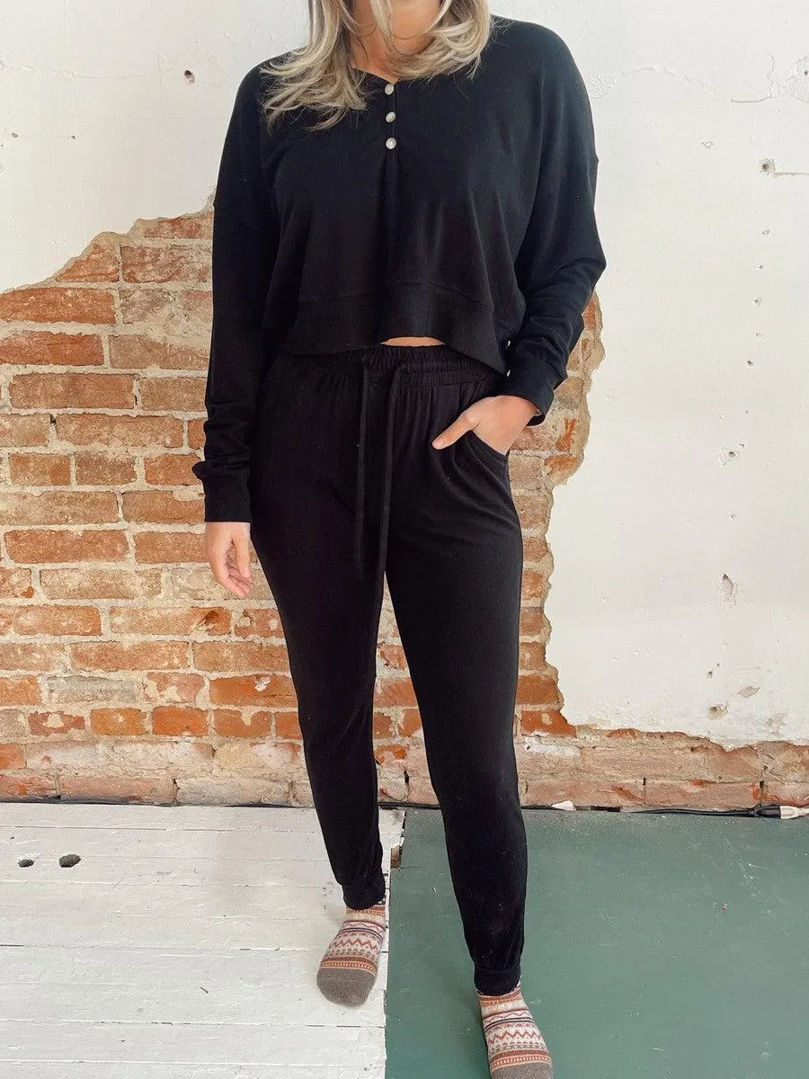 Just Chill Lounge Set in Black