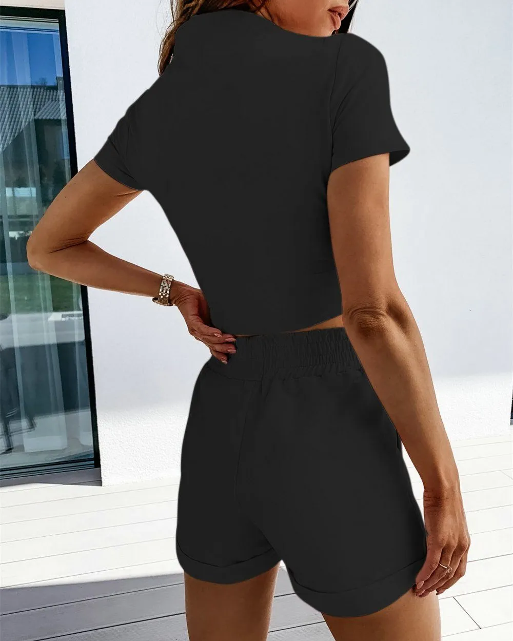 Just Perfect Lounge Cozy Two-Piece Sets - Black