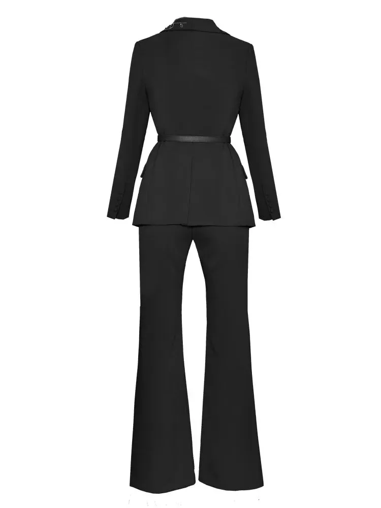 Kerrie Blazer Top   Flare Pant  2 Piece Set