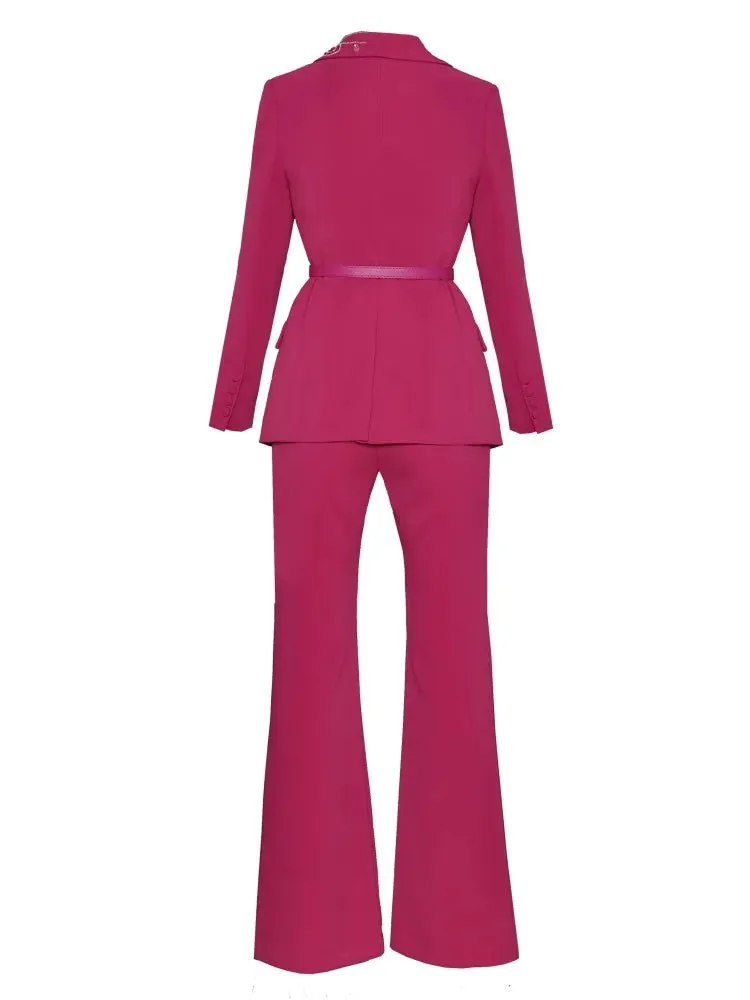 Kerrie Blazer Top   Flare Pant  2 Piece Set