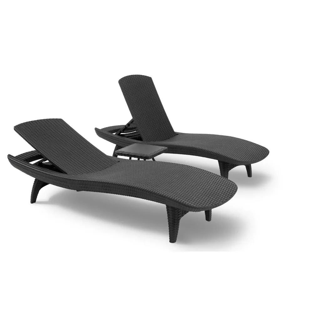 KETER PACIFIC LOUNGER SET WITH TABLE