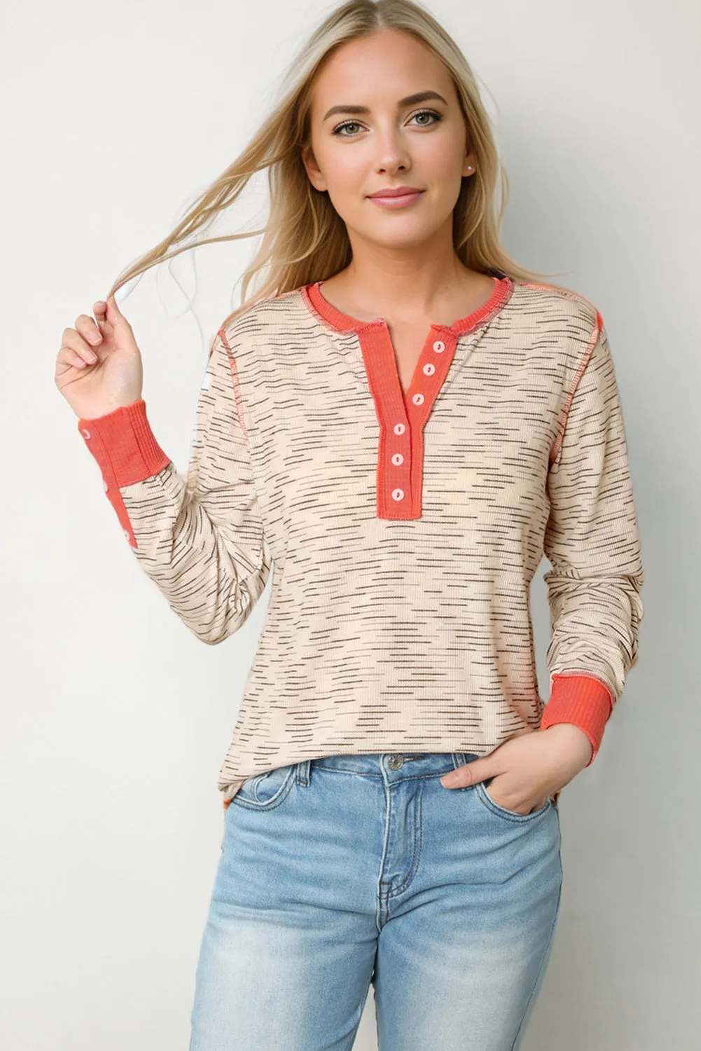KHD Contrast Long Sleeve Top