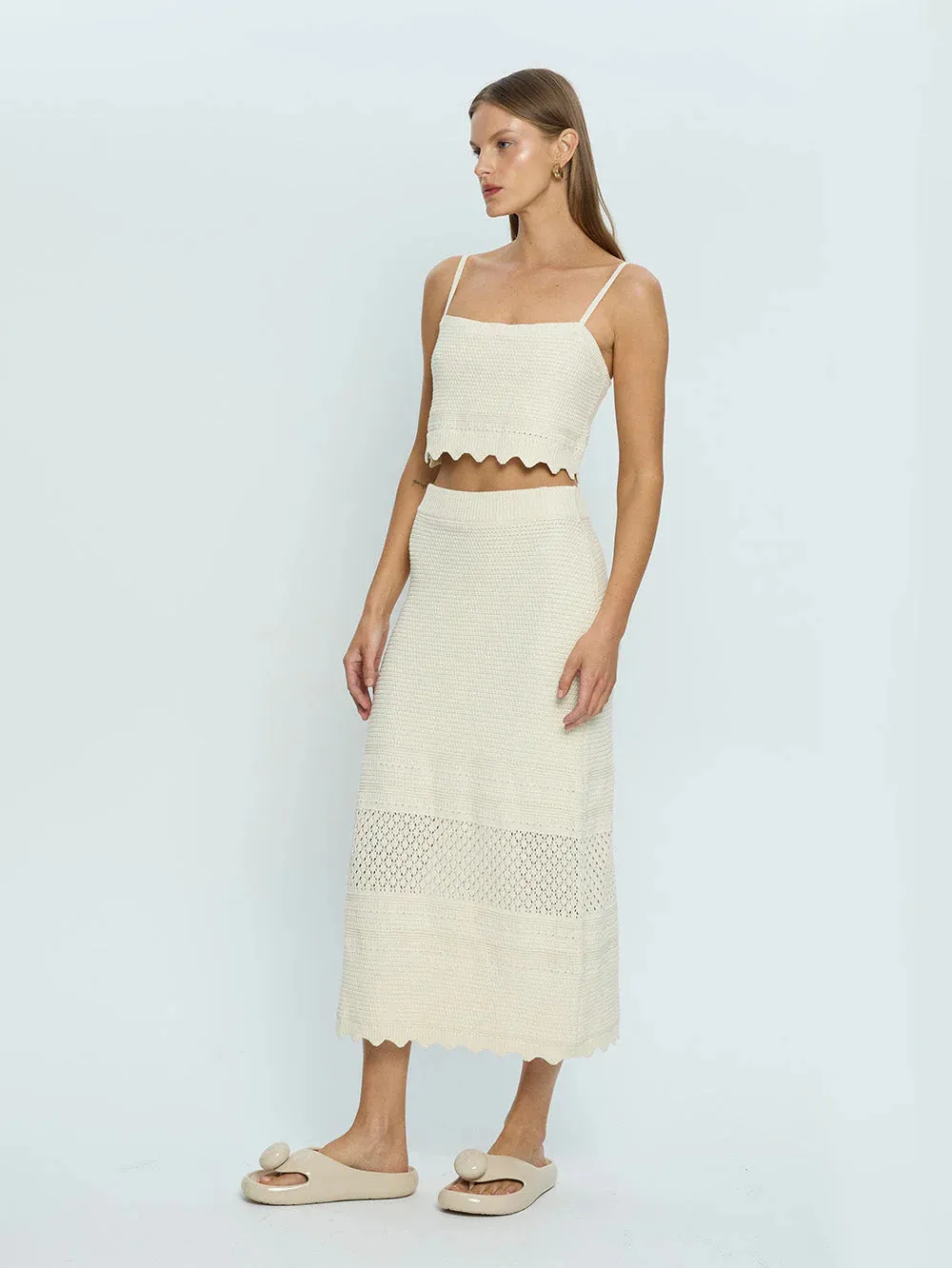 Kivari Sabela Knit Skirt Cream