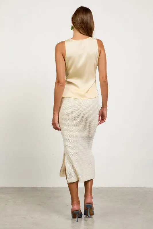 Knit Side Slit Skirt