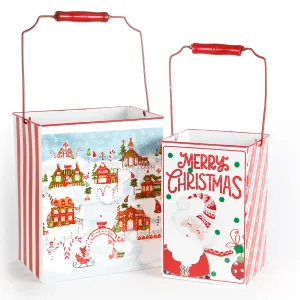 KRINGLE STREET VILLAGE/SANTA BUCKETS MIN 2 SETS