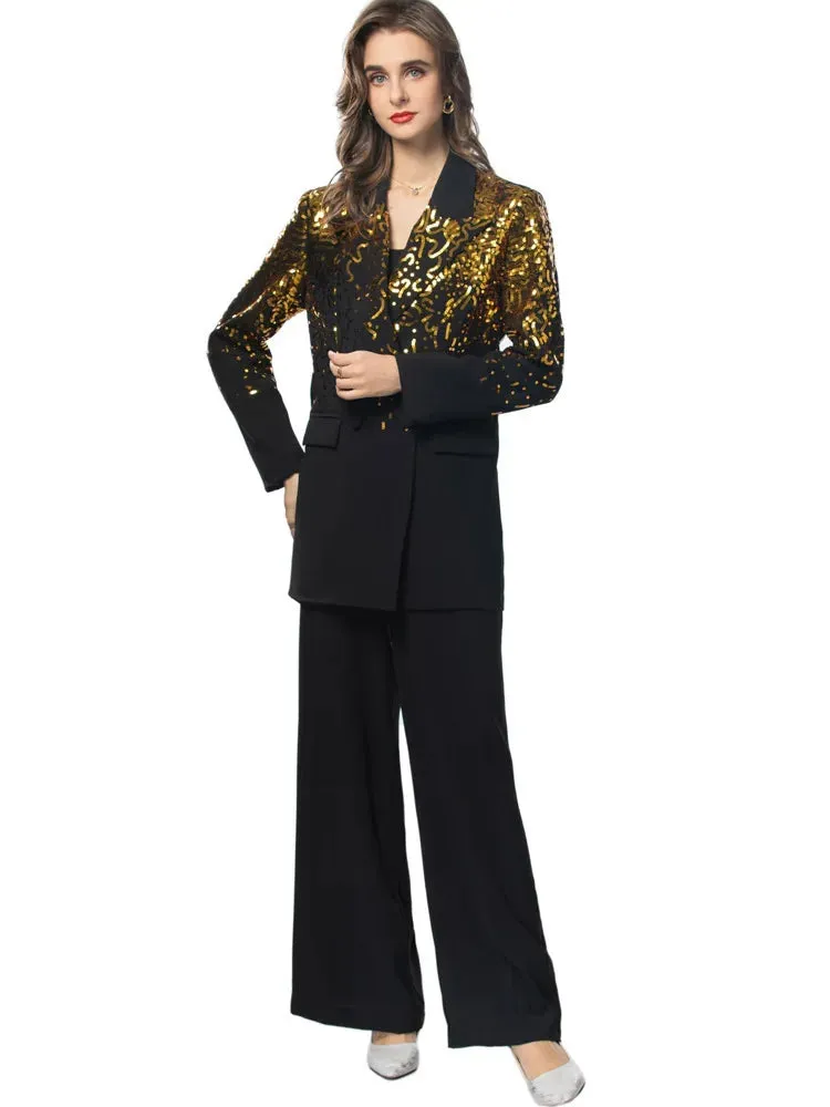 Lacey Embroidered  2 Piece Pants Set