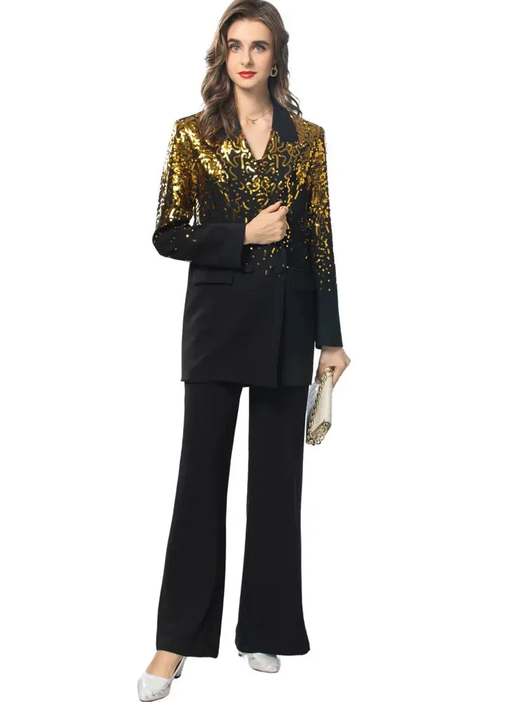 Lacey Embroidered  2 Piece Pants Set