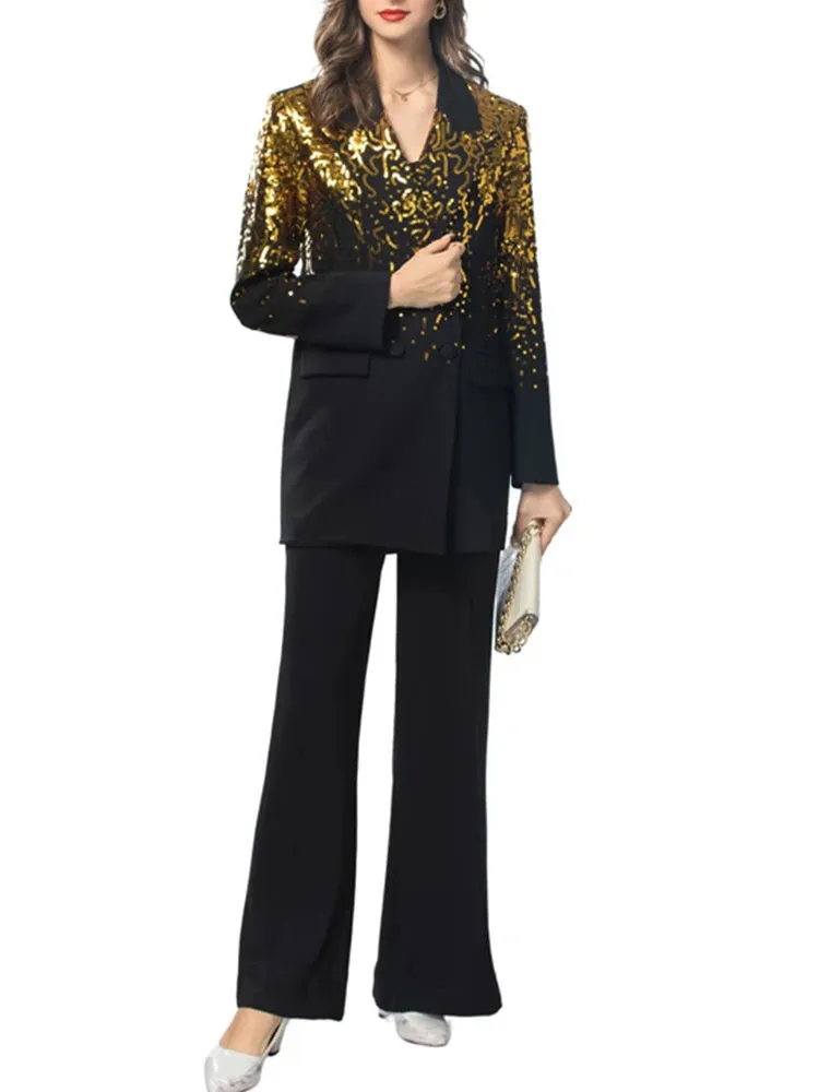 Lacey Embroidered  2 Piece Pants Set