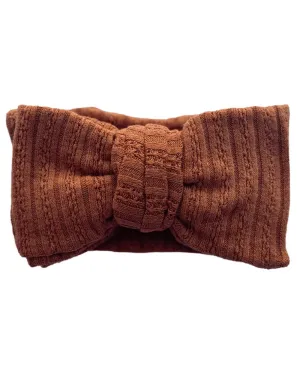 Large Knit Bow Headband - Copper