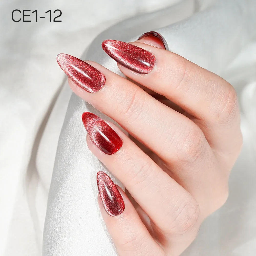 LAVIS Cat Eyes CE1 - Set 12 Colors - Gel Polish 0.5 oz - COZY CASHMERE Collection