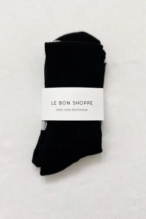 Le bon shoppe knee high boyfriend socks black