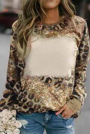 Leopard Tie-Dye Long Sleeve Top