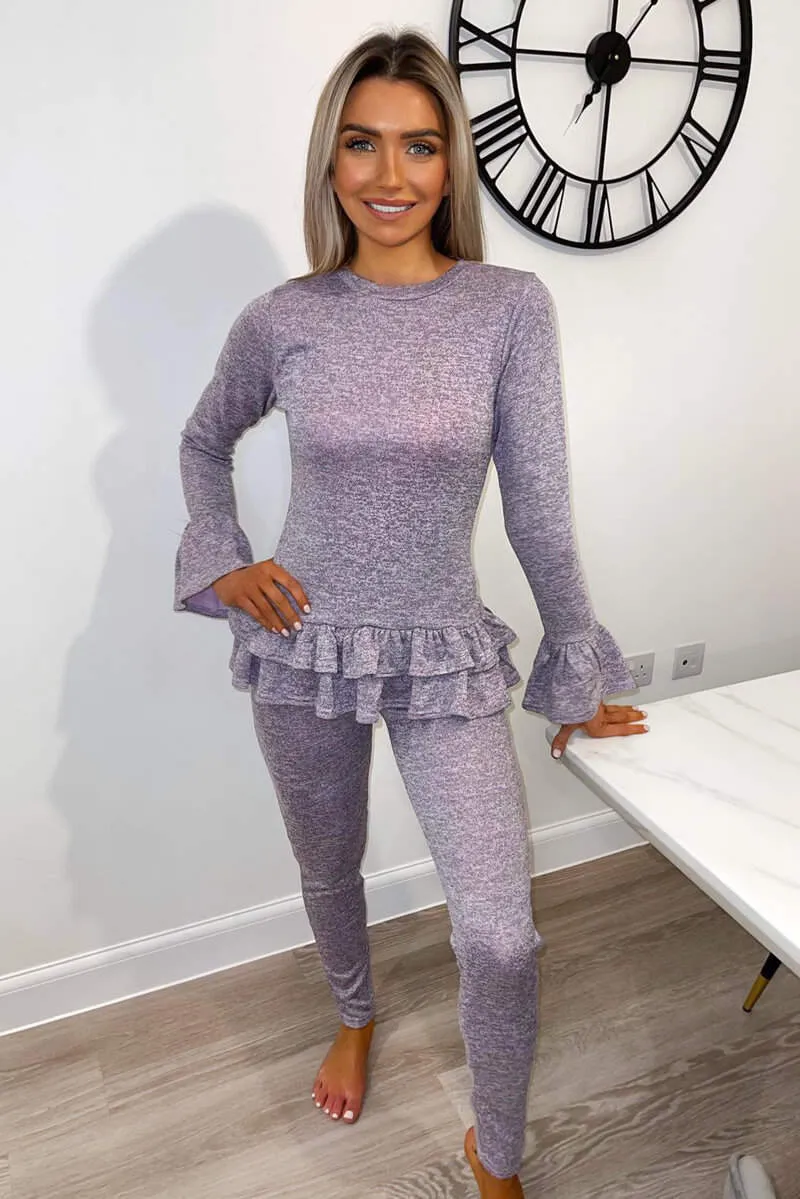 Lilac Double Frill Lounge Set