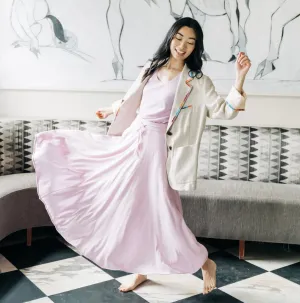 Lingua Franca Silk Cashmere Midi Skirt