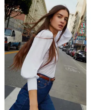 Loren Strong Shoulder Top White