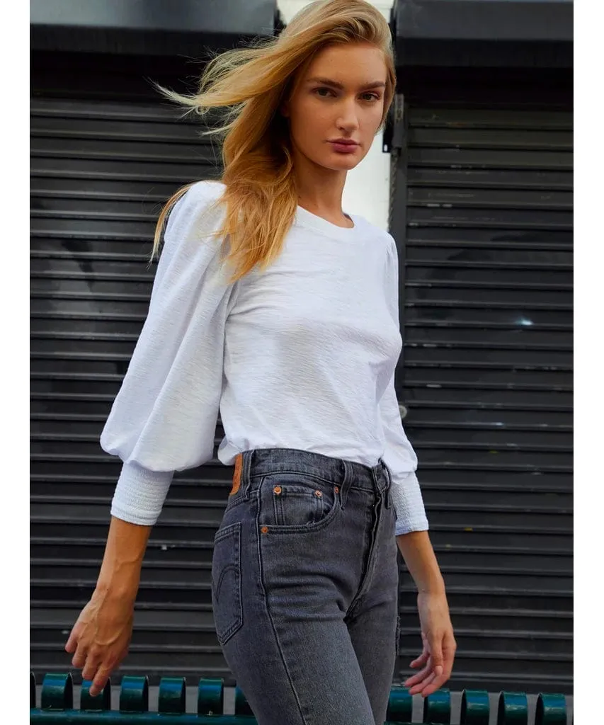 Loren Strong Shoulder Top White