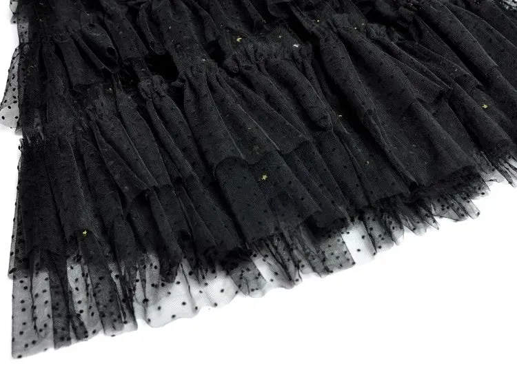 Louisa Single Breasted Lace-Up Coat    Mesh Ruffle Long Skirt Office Lady Two Piece Set