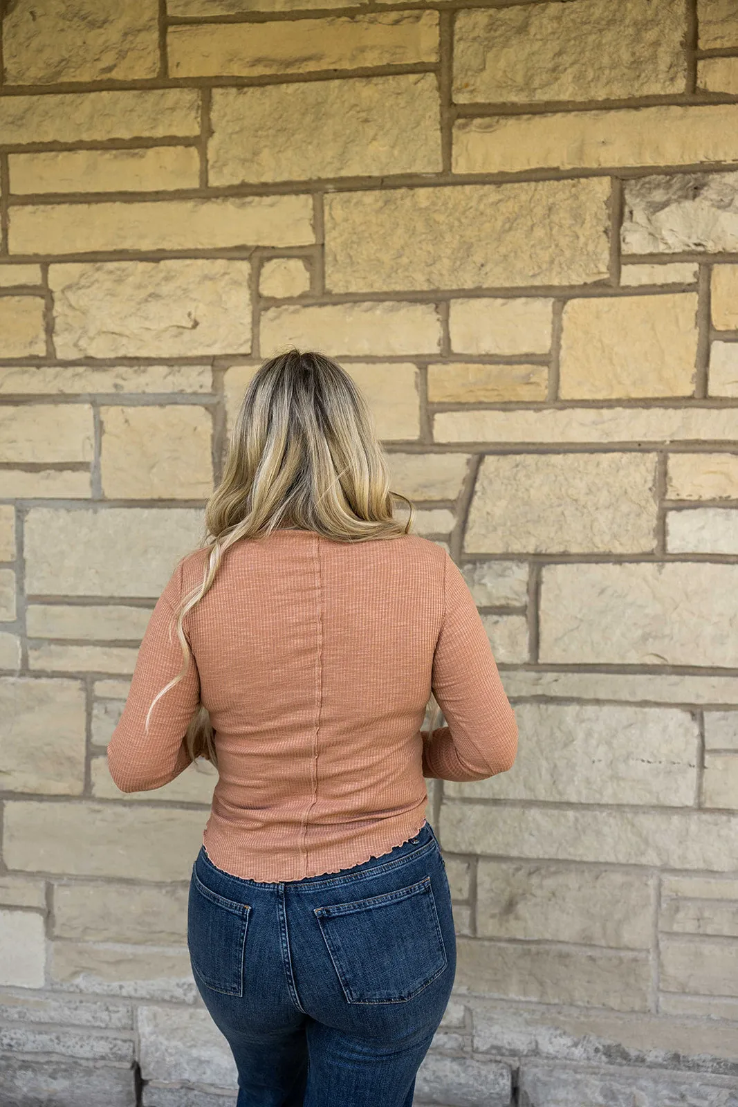 marta turtleneck in brick