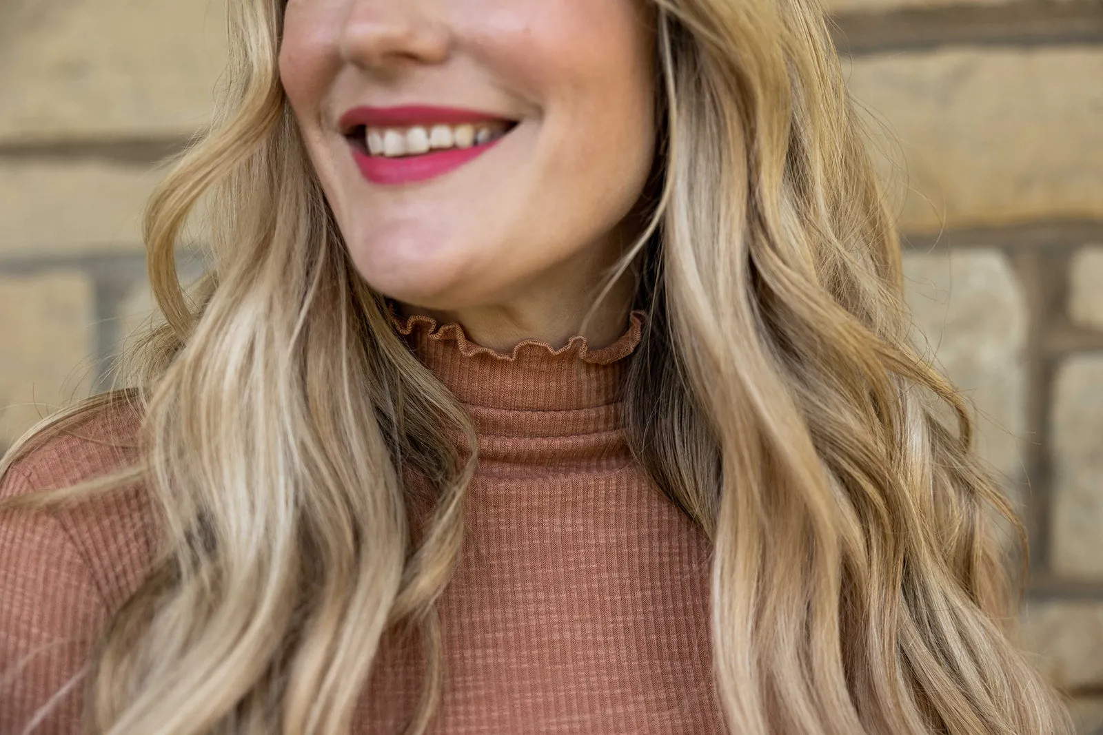 marta turtleneck in brick