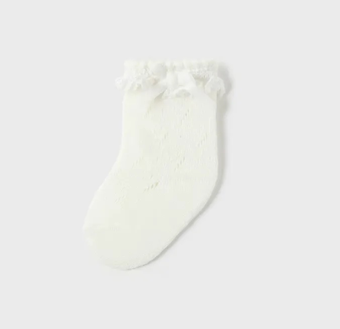 Mayoral Baby Girl Off White Openwork Socks