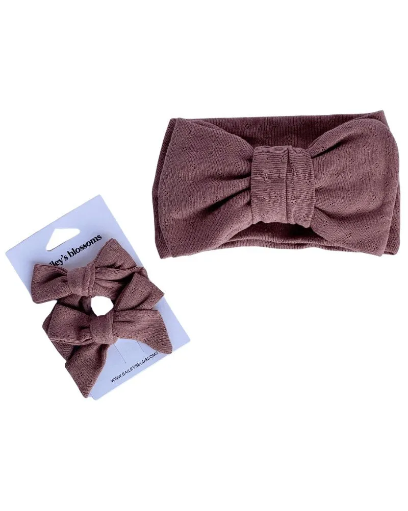 Messy Bow Headwrap - Saddle