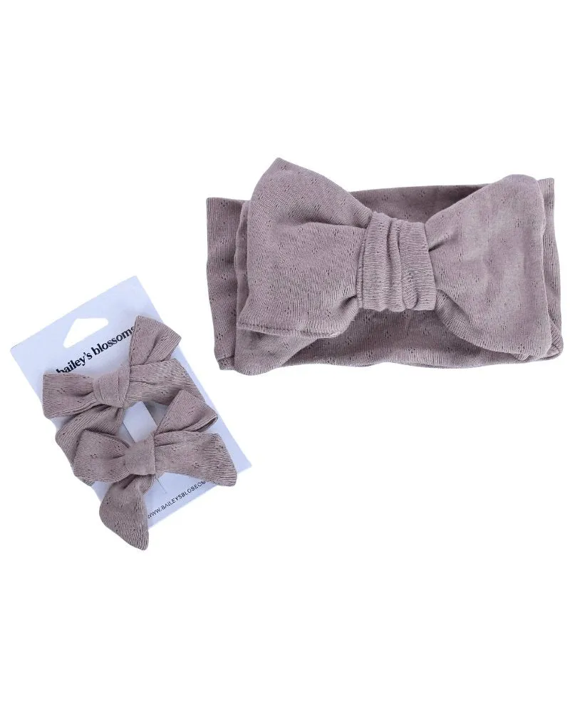 Messy Bow Headwrap - Taupe