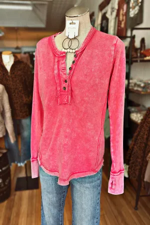 Mineral Wash Thumb Hole Cuff Top