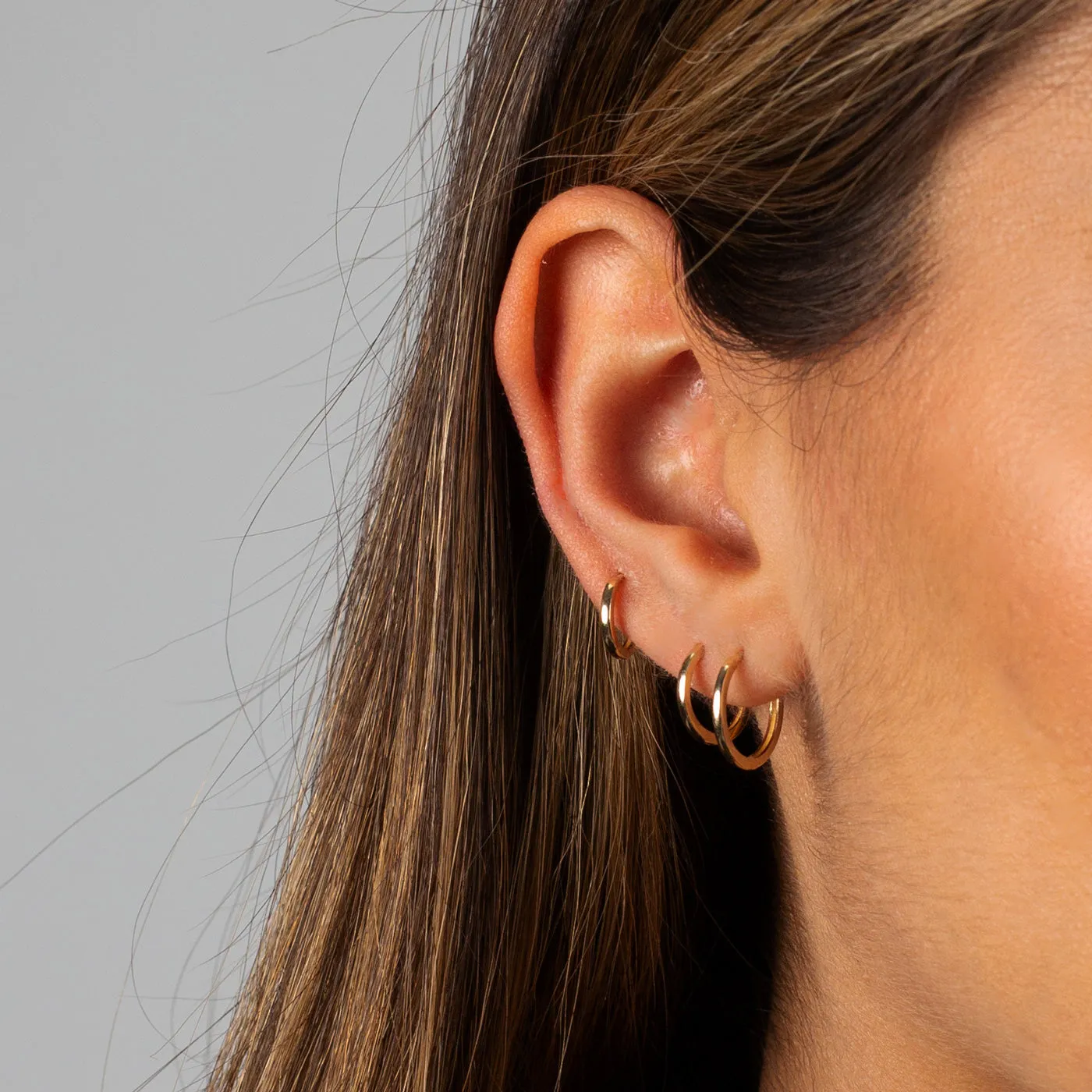 Mini Solid Huggie Earring 14K