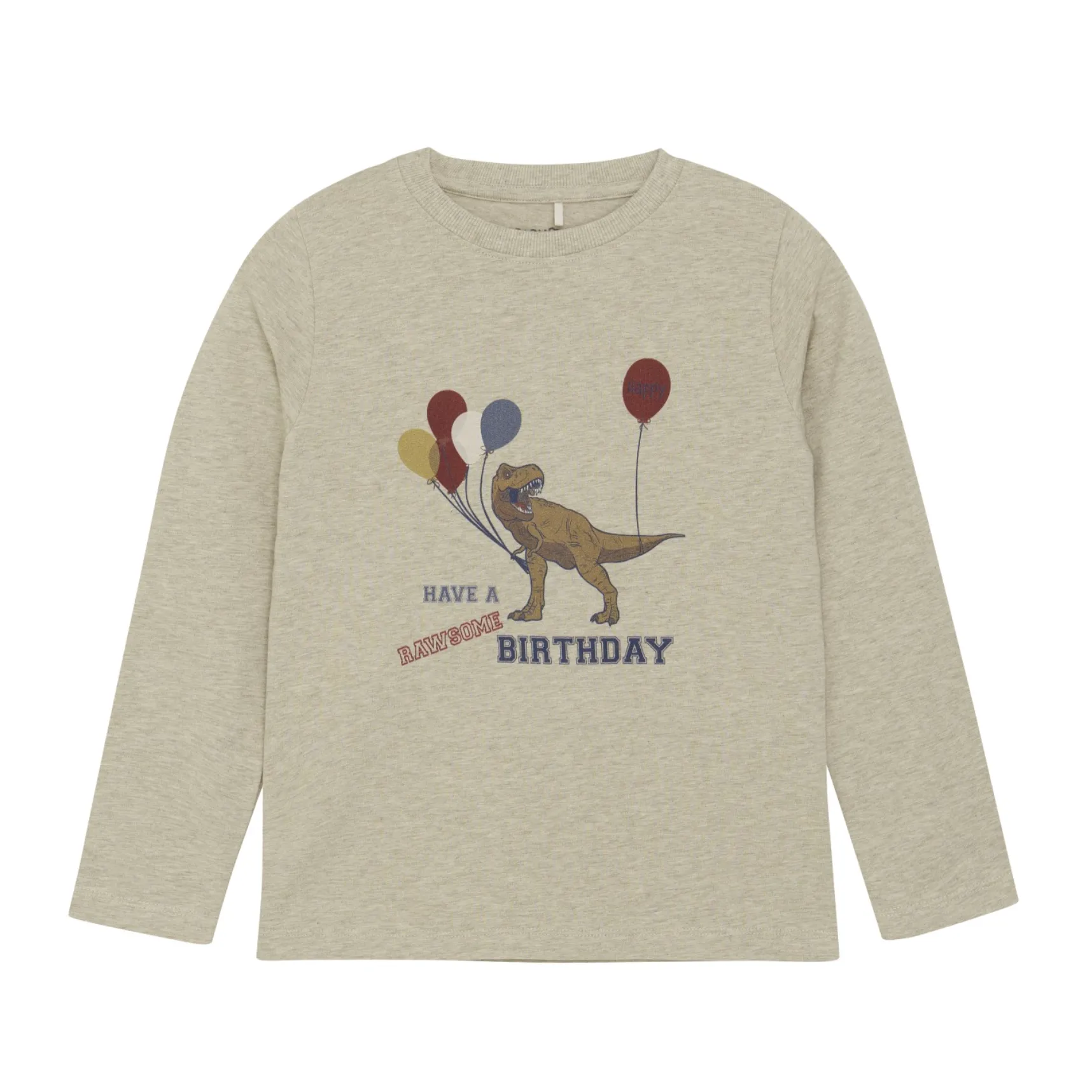 Minymo Long Sleeve Shirt - Rawsome Birthday- Beige Melange