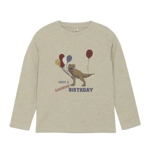 Minymo Long Sleeve Shirt - Rawsome Birthday- Beige Melange