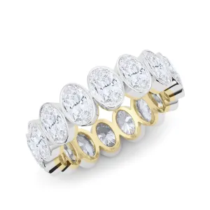 Mixed Metal Oval Bezel Diamond Eternity Band