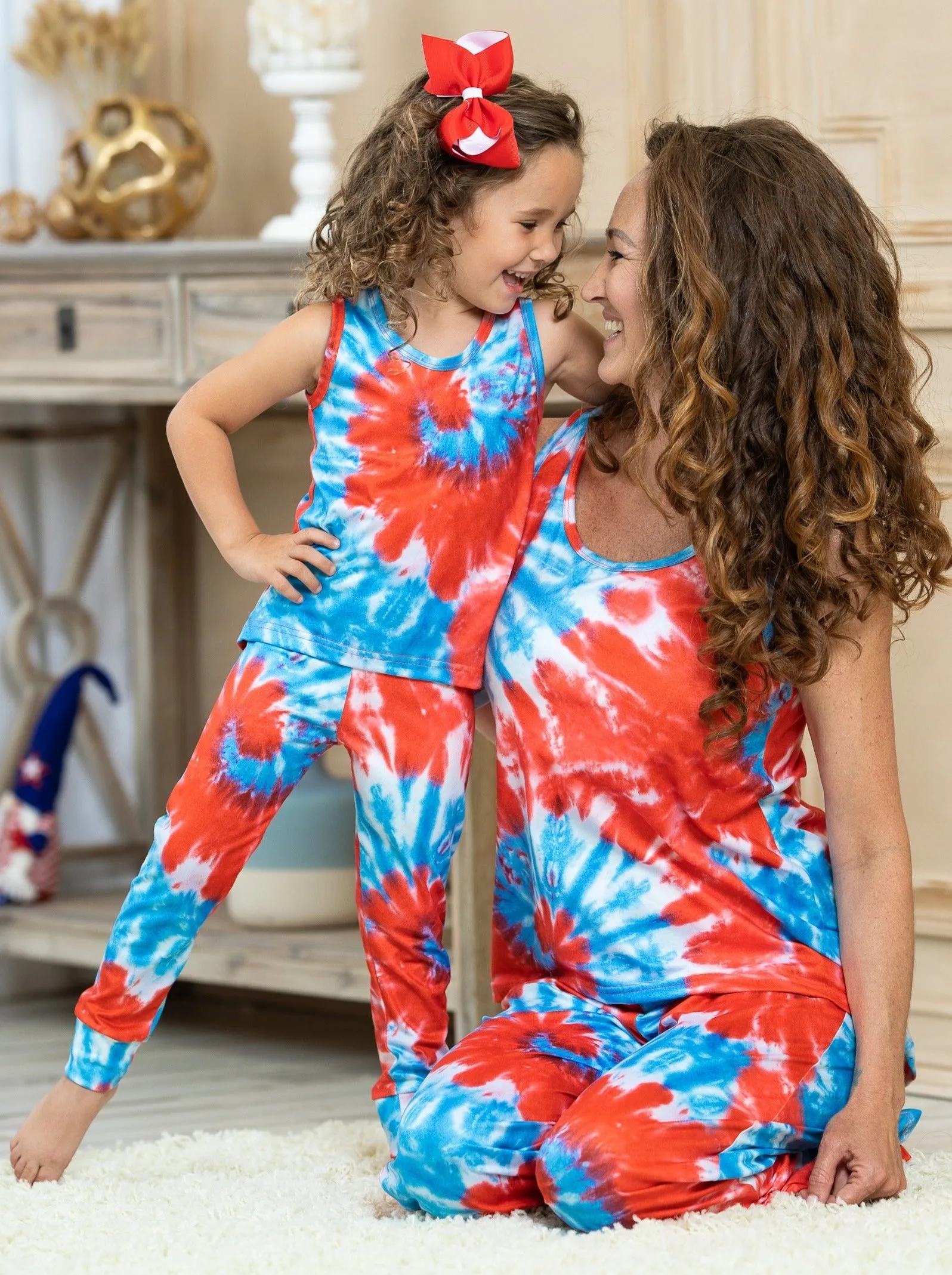 Mommy and Me Americana Tie Dye Lounge Set
