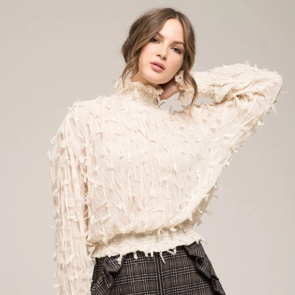MOON RIVER Long Sleeve High Neck Top