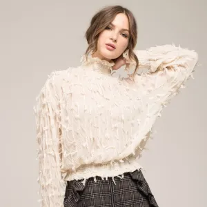 MOON RIVER Long Sleeve High Neck Top