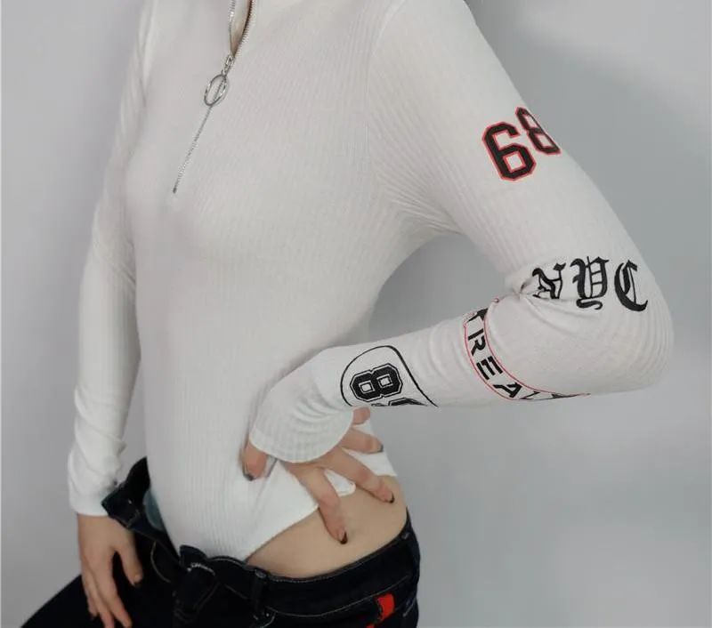 'MotoSport' 1/3-Zip Bodysuit