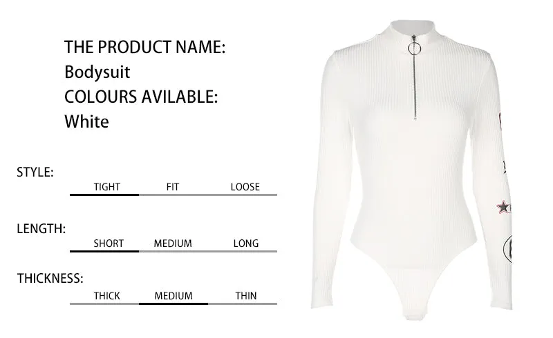 'MotoSport' 1/3-Zip Bodysuit