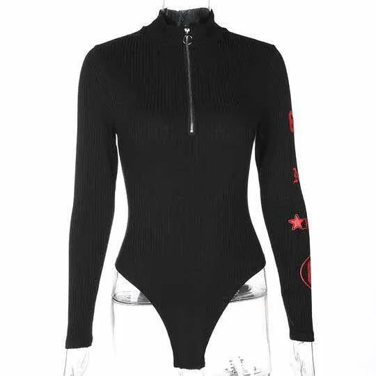'MotoSport' 1/3-Zip Bodysuit