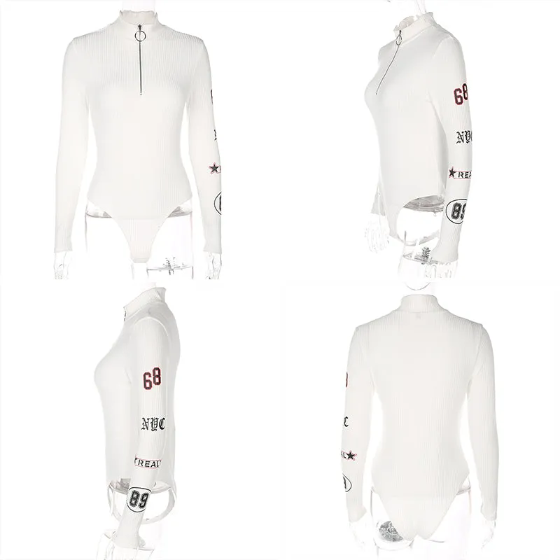 'MotoSport' 1/3-Zip Bodysuit